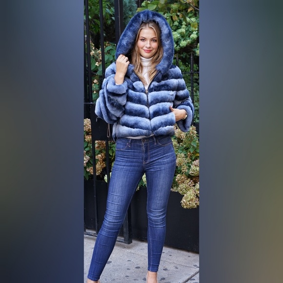 Blue Rex Rabbit Jacket Hood Reversible - Picture 3 of 8